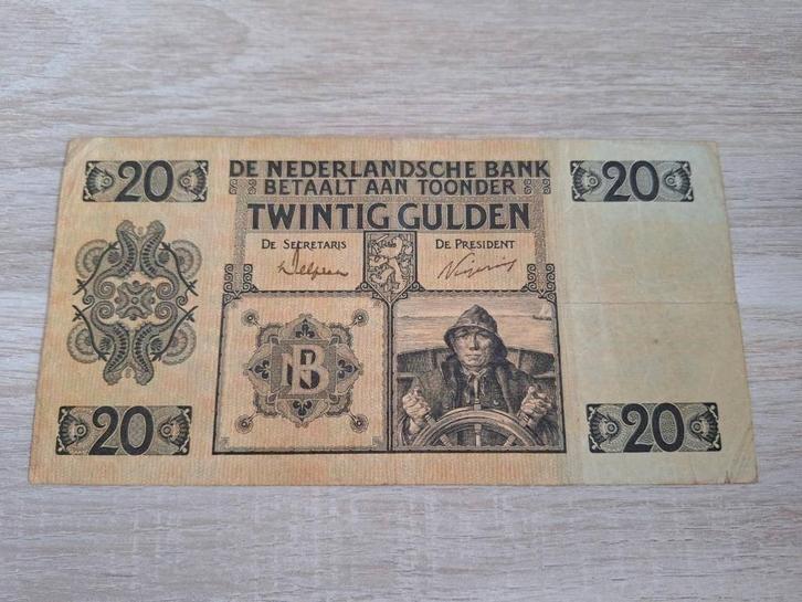 Lastig biljet 20 gulden Roerganger / Stuurman BJ-serie, 1926, Postzegels en Munten, Bankbiljetten | Nederland, 25 gulden, Ophalen of Verzenden