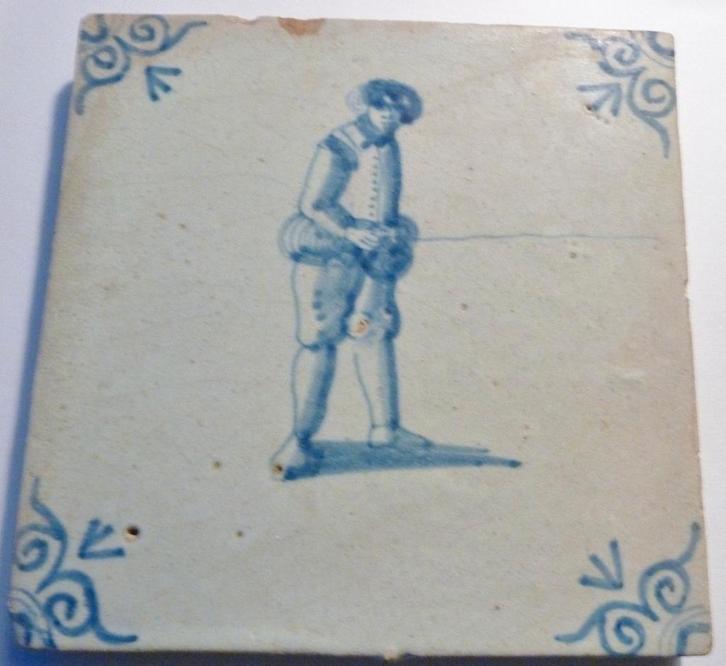 Prachtige 17e eeuwse AMBACHT tegel met afb. van TOUWSLAGER!, Antiek en Kunst, Antiek | Wandborden en Tegels, Ophalen of Verzenden
