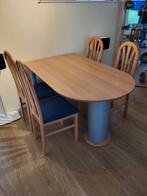 Beuken eettafel met 4 stoelen te koop, Ophalen