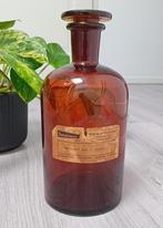 Apothekersfles bruin glas incl. glazen stop, Ophalen