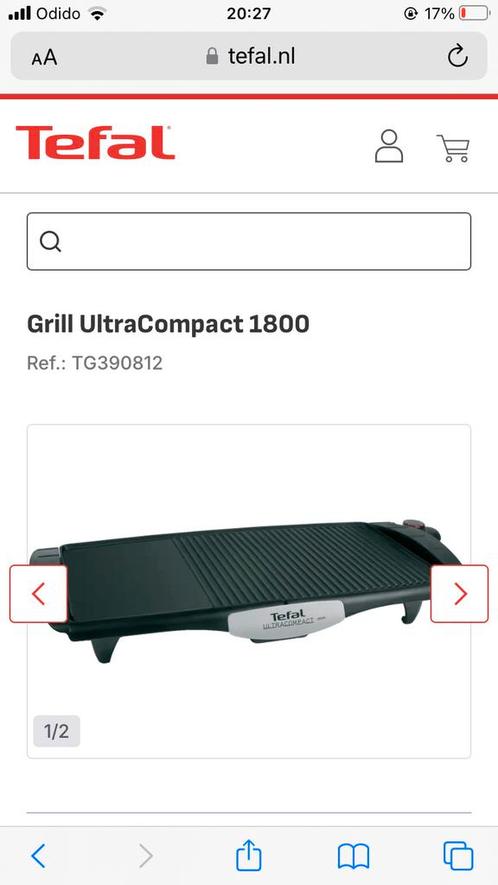 Tefal Ultracompact Tafelgrill (als nieuw), Witgoed en Apparatuur, Grillplaten, Zo goed als nieuw, Ophalen of Verzenden