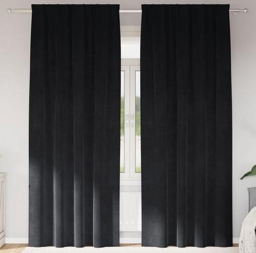Prachtige fluweel gordijn 140 x (175-225-245-260 cm) zwart, Huis en Inrichting, Stoffering | Gordijnen en Lamellen, Nieuw, 200 cm of meer