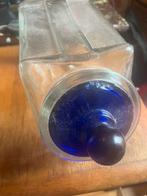 Stolp van glas met blauwe deksel, Ophalen of Verzenden, Zo goed als nieuw