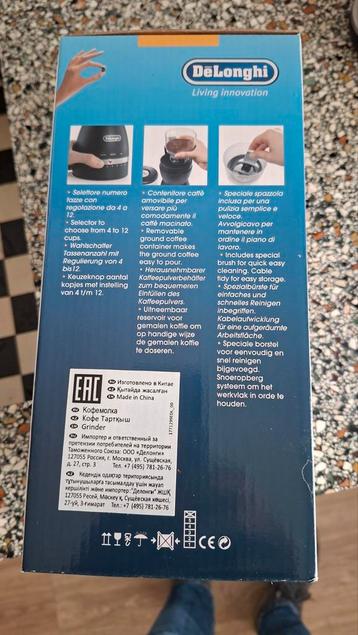 DeLonghi Koffiemolen KG49, nieuw en ongebruikt in doos beschikbaar voor biedingen