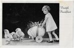 Vrolijk Paaschfeest - Ei op wielen en drie kuikens - Pasen, Ophalen of Verzenden, 1920 tot 1940, Gelopen, Feest(dag)