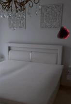 Complete boxspring met opbergruimte en nachtkastjes, Ophalen, Overige materialen, Wit, Tweepersoons