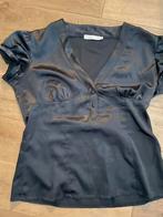 Satijn zwarte blouse CACHE CACHE MT 42, Kleding | Dames, Maat 42/44 (L), Zo goed als nieuw, Zwart, Verzenden