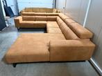 Hoekbank U-vorm Ecoleder Cognac | Nieuwstaat | Levering moge, Huis en Inrichting, Banken | Bankstellen, Hoekbank, 300 cm of meer