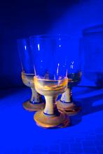 Vintage Cadmium likeurglaasjes, Lindshammar, Gösta Sigvard, Ophalen of Verzenden, Zo goed als nieuw, Borrel- of Shotglas