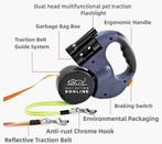 Dubbele hondenriem 2x3 Meter, Ophalen, Nieuw