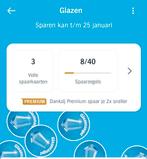 3 volle spaarkaarten glazen zegels Albert Heijn, Tickets en Kaartjes, Eén persoon, Kortingsbon