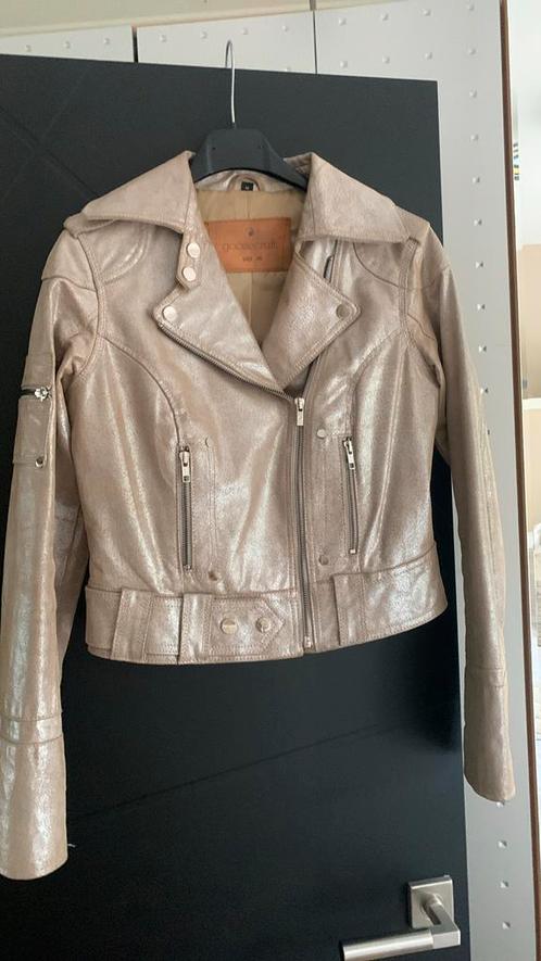 Goosecraft leer jacket, stoer jasje goud S zgan, Kleding | Dames, Jassen | Zomer, Zo goed als nieuw, Maat 36 (S), Ophalen of Verzenden