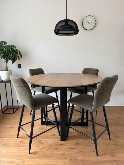 Industriële eetkamer set, Huis en Inrichting, Tafels | Eettafels, Zo goed als nieuw, Metaal, Ophalen