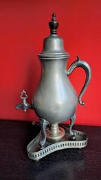Antieke Tinnen  koffiepot met Rechaud, Antiek en Kunst, Ophalen of Verzenden