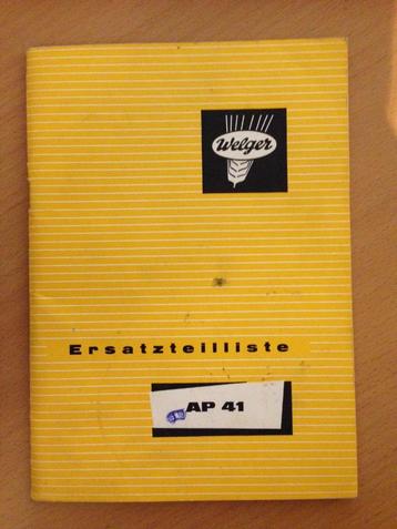 Onderdelenboek Welger AP 41 beschikbaar voor biedingen