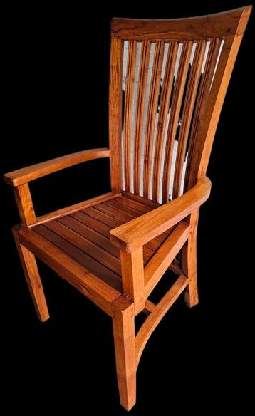 Teakhouten stoelen met armleuning (2x) beschikbaar voor biedingen