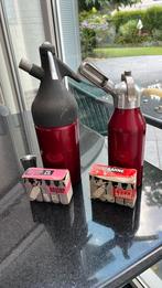 Spuitwater en slagroomspuit met patronen, Gebruikt, Ophalen of Verzenden, Minder dan 5 flessen, Metaal