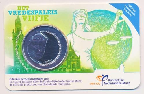 Misdruk Nederland 5 euro 2013 Vredespaleis BU in coincard, Postzegels en Munten, Munten | Nederland, Losse munt, Euro's, Koningin Beatrix