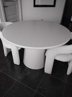 Witte Ronde Eettafel 130cm - Hotel Chique/Japandi, Huis en Inrichting, Tafels | Eettafels, Ophalen, Overige materialen, Rond, Zo goed als nieuw