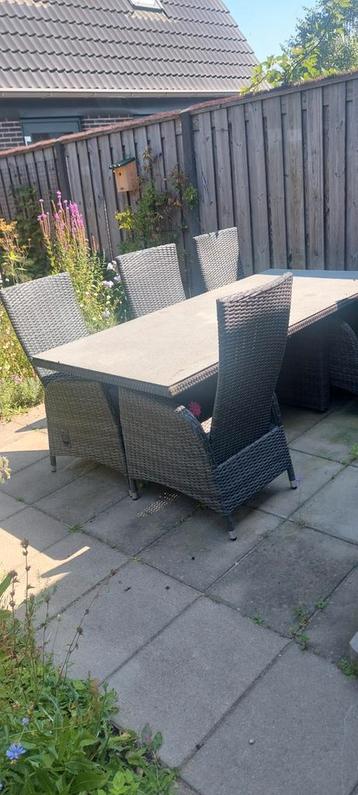 Tuinset: Tafel (2m) met 6 stoelen beschikbaar voor biedingen