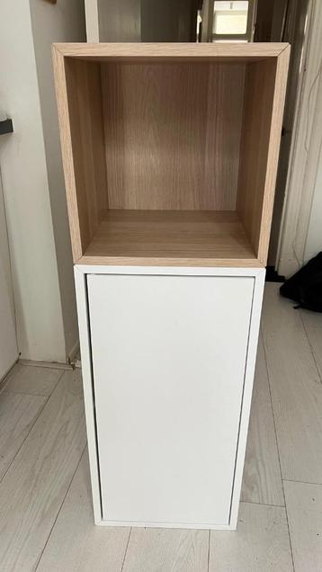 Ikea EKET Kastencombinatie met doppen, wit/wit gelazuurd eik