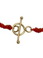 Antiek bloedkoraal armbandje met gouden kapittel , L 19,5 cm, Sieraden, Tassen en Uiterlijk, Antieke sieraden, Verzenden, Goud