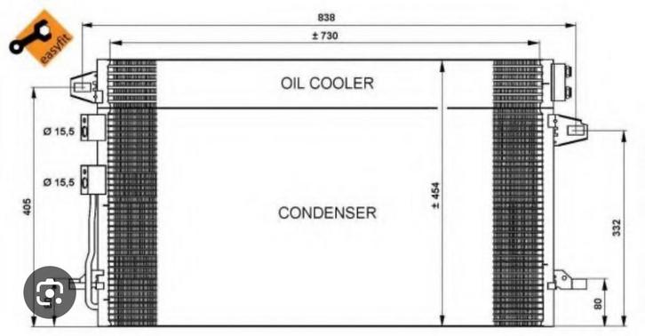 Nieuwe Condensor Chrysler Voyager, Auto-onderdelen, Airco en Verwarming, Nieuw, Ophalen of Verzenden