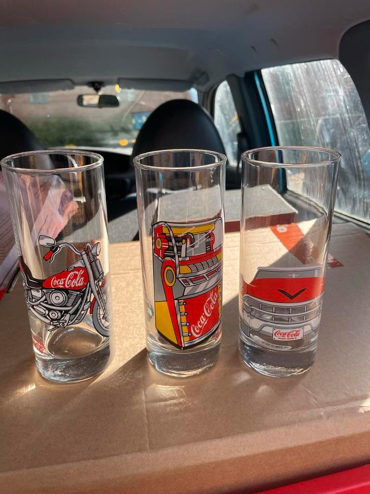 Coca-Cola Glazen Set van 3, Huis en Inrichting, Keuken | Servies, Zo goed als nieuw, Glas of Glazen, Overige stijlen, Glas, Ophalen of Verzenden
