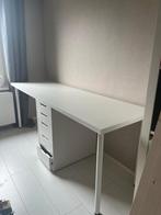 Ikea bureau 200*60cm en ladenblok 70*36*60cm wit, Gebruikt, Ophalen