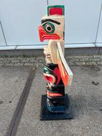 Tiki totempaal 1 meter, unieke eye-catcher, Western Deco, Antiek en Kunst, Kunst | Beelden en Houtsnijwerken, Ophalen of Verzenden