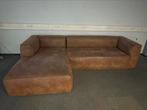 Woood Bean Chaise Longue Rechts - Eco-leder - Cognac, Huis en Inrichting, Ophalen of Verzenden, Zo goed als nieuw, Leer
