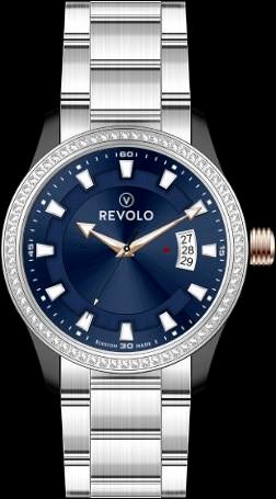 Revolo palestieen 3 heren horloge, Verzenden, Staal, Overige merken