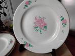 3 vintage borden met rozen - broodborden - ontbijtborden, Antiek en Kunst, Curiosa en Brocante, Ophalen of Verzenden