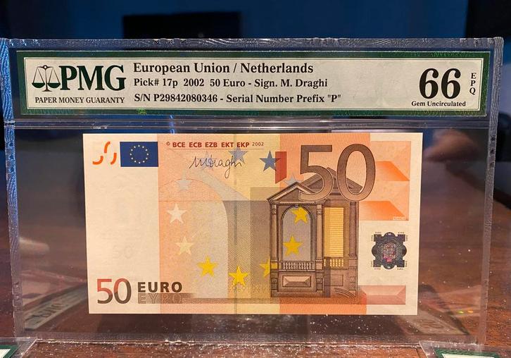 Zeldzame 50 Euro Biljet 2002 - Nederland, Postzegels en Munten, Munten | Europa | Euromunten, Losse munt, 50 cent, Ophalen of Verzenden