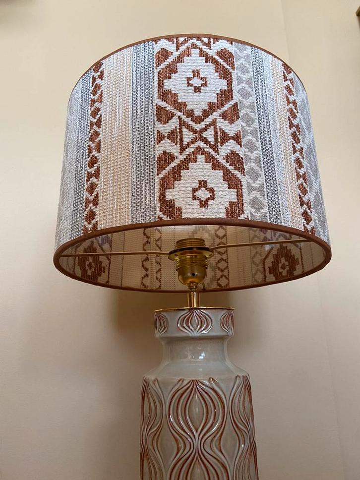Lampenkap japandi bohemian beige bruin, Huis en Inrichting, Lampen | Lampenkappen, Zo goed als nieuw, Minder dan 25 cm, Rond, Bruin