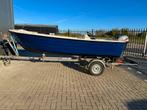 MOET WEG Consoleboot 15pk 4 takt incl trailer, Watersport en Boten, Vis- en Consoleboten, Ophalen, 10 tot 30 pk, Gebruikt, 3 tot 6 meter