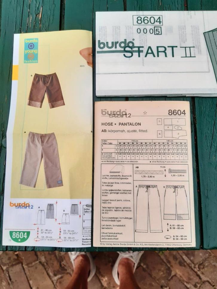 Burda knippatroon (8604) bermuda kniebroek korte broek heren, Hobby en Vrije tijd, Kledingpatronen, Nieuw, Man, Burda, Ophalen of Verzenden