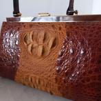 Vintage Krokodillenleren Tas, Sieraden, Tassen en Uiterlijk, Tassen | Damestassen, Ophalen of Verzenden, Gebruikt, Bruin, Handtas