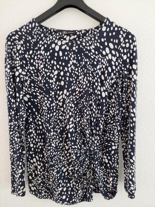 Blouse lengte67cm Didi 36 blauw +wit 96% viscose 1xGedragen, Kleding | Dames, Blouses en Tunieken, Nieuw, Maat 36 (S), Blauw, Ophalen of Verzenden