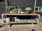 Verrijdbare oude bloemenkar, Ophalen, Gebruikt