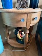 Eikenhouten Halfrond Bijzettafeltje, Ophalen, Gebruikt, Rond, 55 tot 75 cm