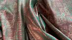 Brokaat zijde goud,groen,rood 5 mtr, Hobby en Vrije tijd, Ophalen of Verzenden, Nieuw, Satijn of Zijde