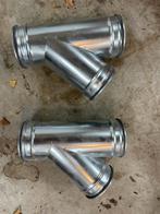 Spirobuis T-stuk gegalvaniseerd staal 45/125/125, Ophalen, Nieuw, Minder dan 2 meter, 80 mm of meer