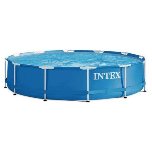 Intex 366 x 76cm metal frame zwembad, Tuin en Terras, Zwembaden, Zo goed als nieuw, Minder dan 80 cm, 200 tot 400 cm, 300 cm of meer