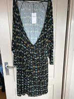 Zwarte jurk met bladeren print - Maat 54/56, Zwart, Maat 46/48 (XL) of groter, Nieuw, Ophalen of Verzenden