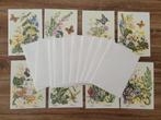 Set vintage botanische bloemenkaarten met envelop, Ophalen of Verzenden, 1960 tot 1980, Ongelopen, Natuur