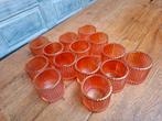 14 x oranje waxinelichten H 6,5 x B 7, Ophalen of Verzenden, Overige materialen, Minder dan 25 cm