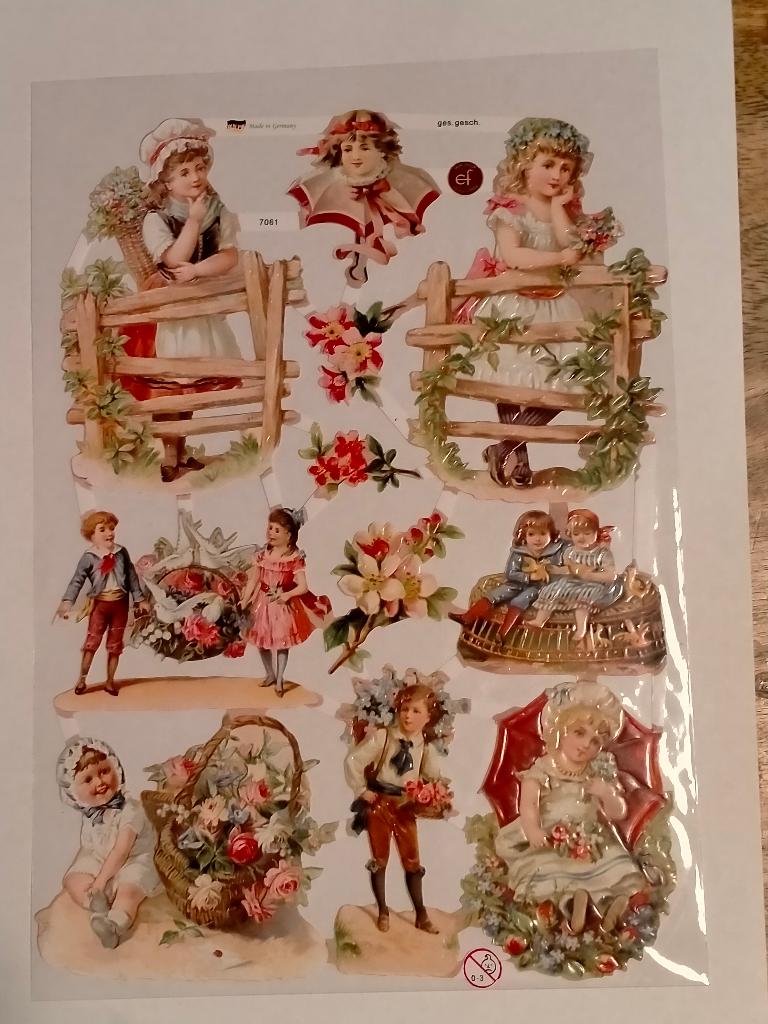 kinderen jongen meisje poesie poezie plaatjes vel 7061, Verzamelen, Ophalen of Verzenden