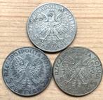 Polen 3x zilveren 5 Zlotych 1932 1933 1934 Jadwiga zilver, Ophalen of Verzenden, Polen, Zilver