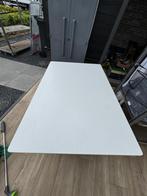Uitschuifbare witte eettafel, Kunststof, Gebruikt, 100 tot 150 cm, Vier personen